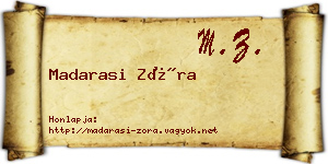 Madarasi Zóra névjegykártya